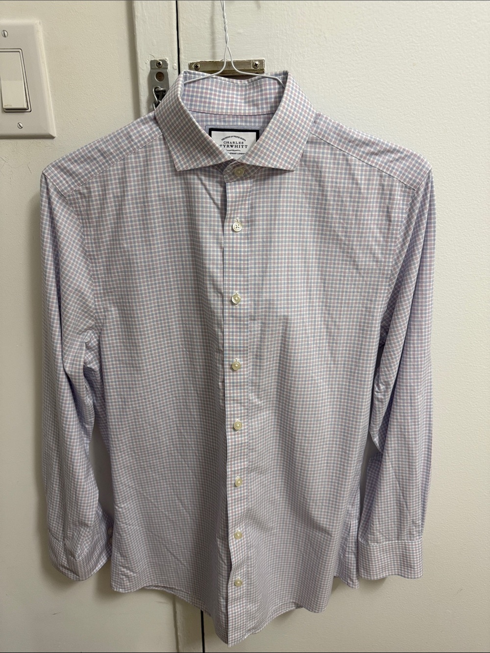 Charles Tyrwhitt Non-Iron Slim Fit Check Dress Shirt 15/33